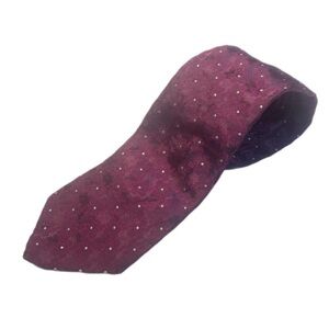Hugo Boss Vintage Purple Italian Silk Fashionable Stylish Tie with Polka Dots OS